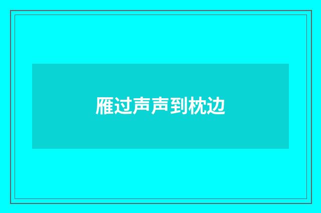 雁过声声到枕边
