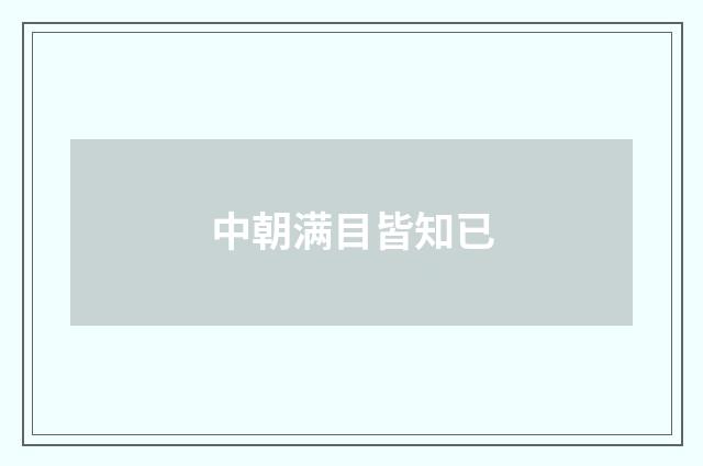 中朝满目皆知已