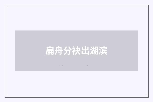扁舟分袂出湖滨