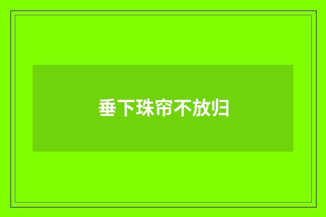 垂下珠帘不放归