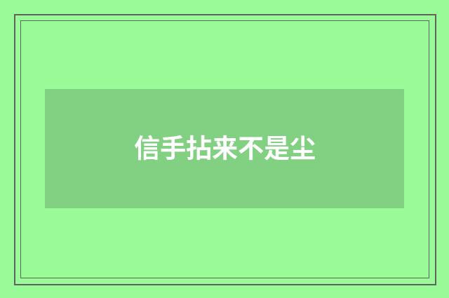 信手拈来不是尘