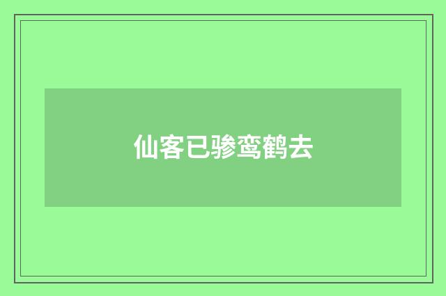 仙客已骖鸾鹤去