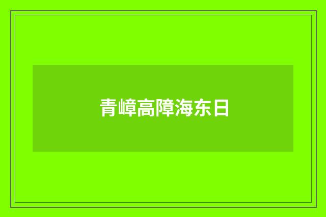 青嶂高障海东日