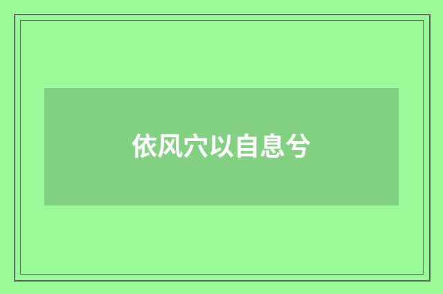 依风穴以自息兮