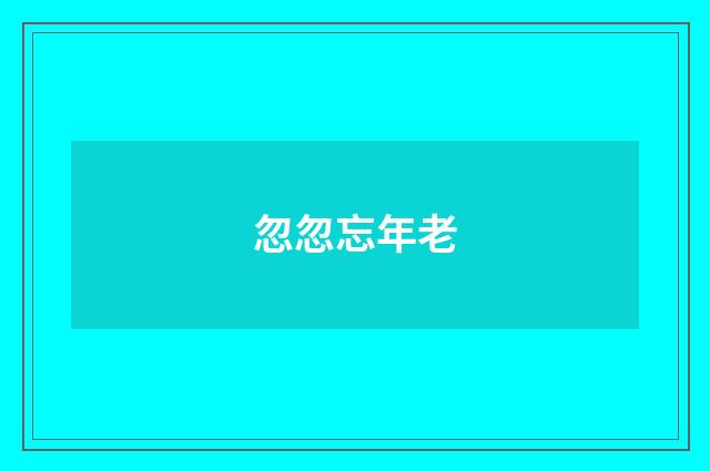 忽忽忘年老
