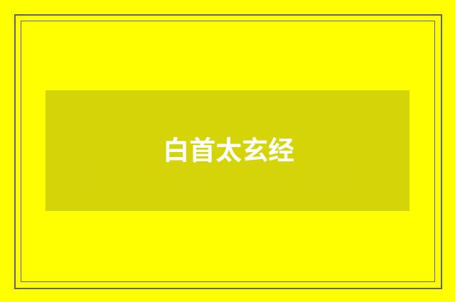白首太玄经