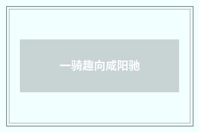 一骑趣向咸阳驰
