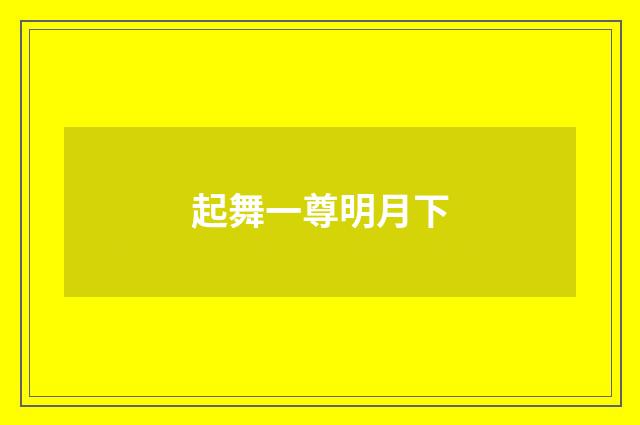 起舞一尊明月下