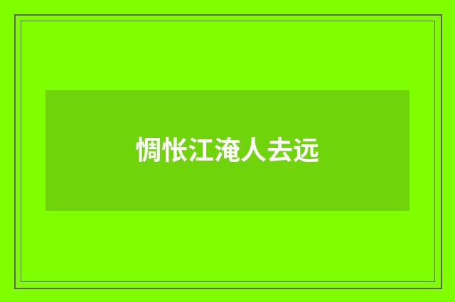 惆怅江淹人去远