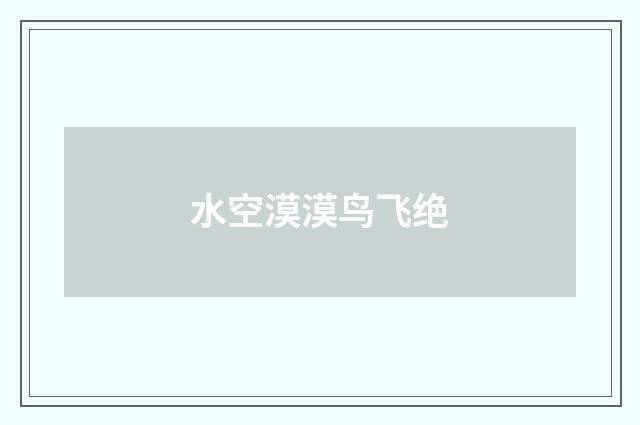 水空漠漠鸟飞绝