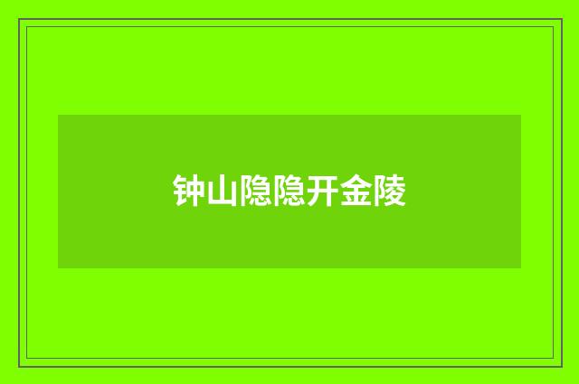 钟山隐隐开金陵