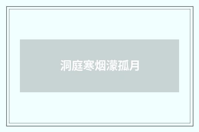 洞庭寒烟濛孤月