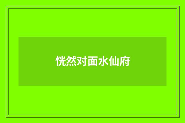恍然对面水仙府