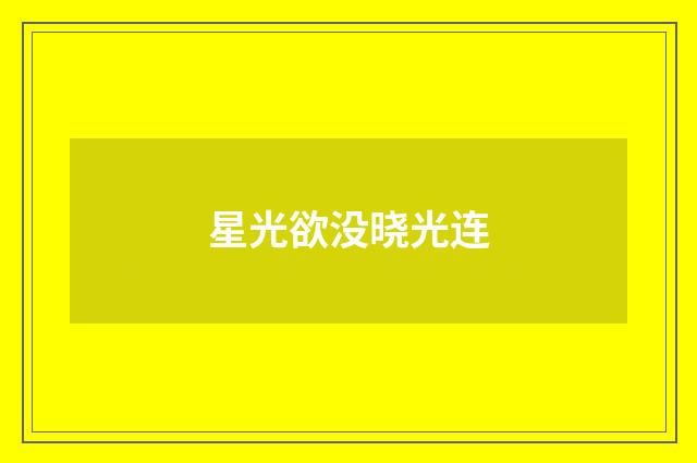 星光欲没晓光连
