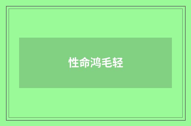 性命鸿毛轻
