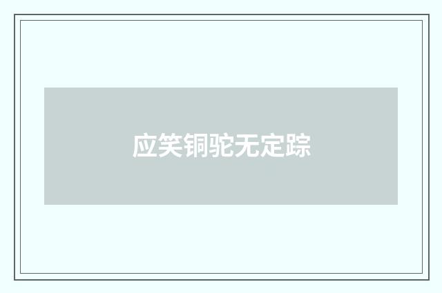 应笑铜驼无定踪