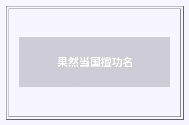 果然当国擅功名