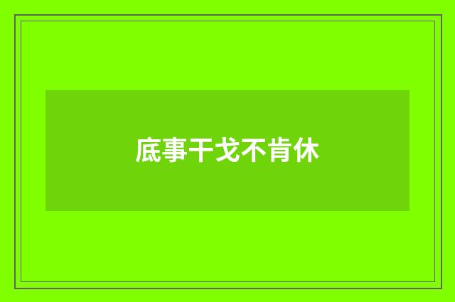底事干戈不肯休
