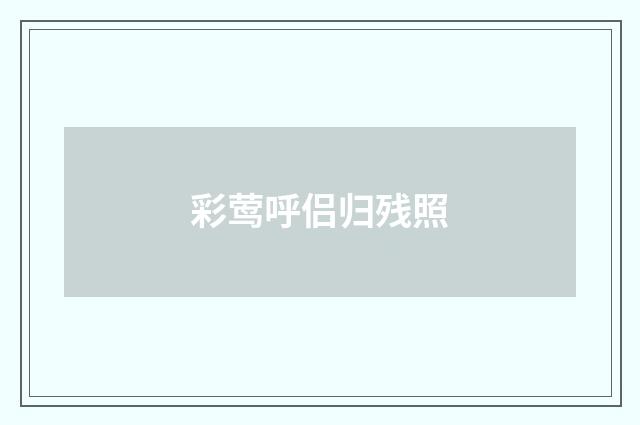 彩莺呼侣归残照