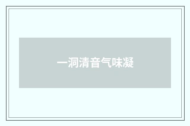 一洞清音气味凝
