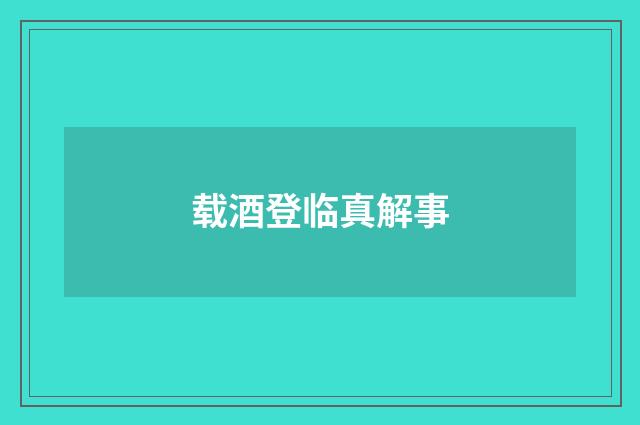 载酒登临真解事