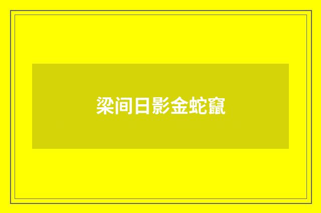 梁间日影金蛇竄