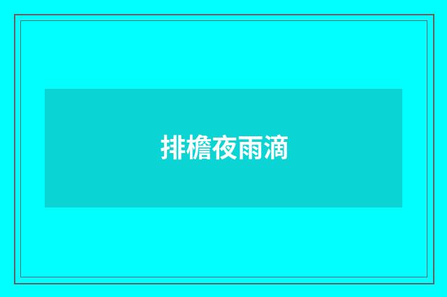 排檐夜雨滴