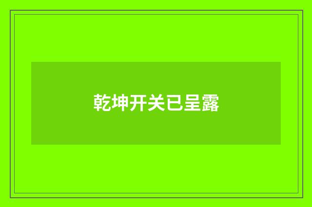 乾坤开关已呈露