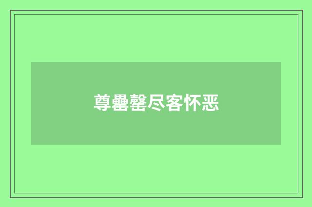 尊罍罄尽客怀恶