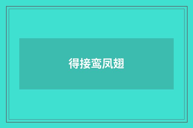 得接鸾凤翅