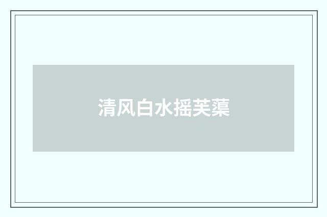 清风白水摇芙蕖