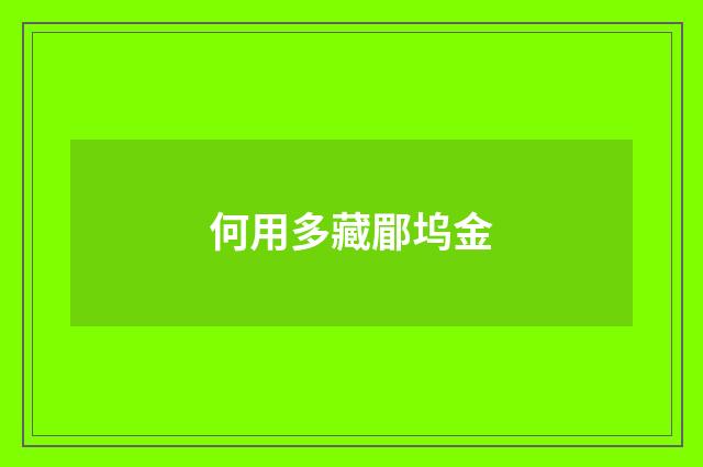 何用多藏郿坞金