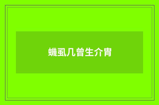 蟣虱几曾生介胄