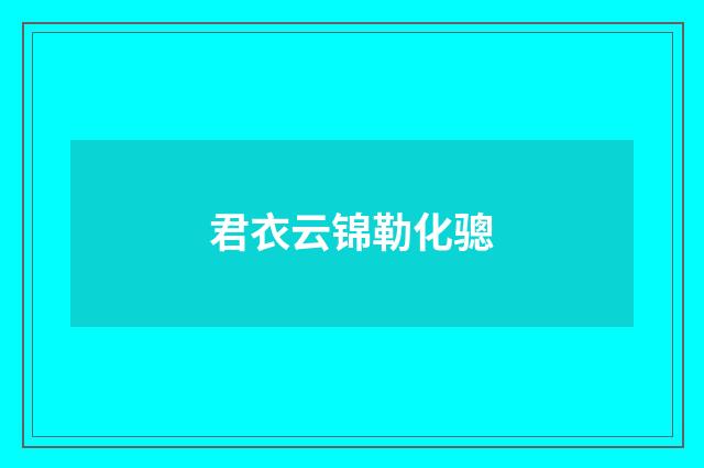 君衣云锦勒化骢