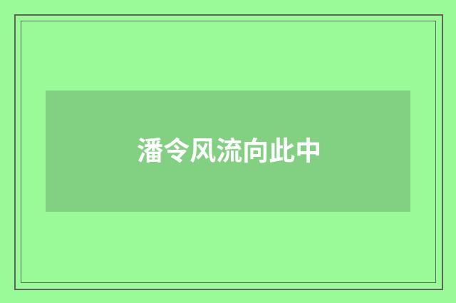 潘令风流向此中