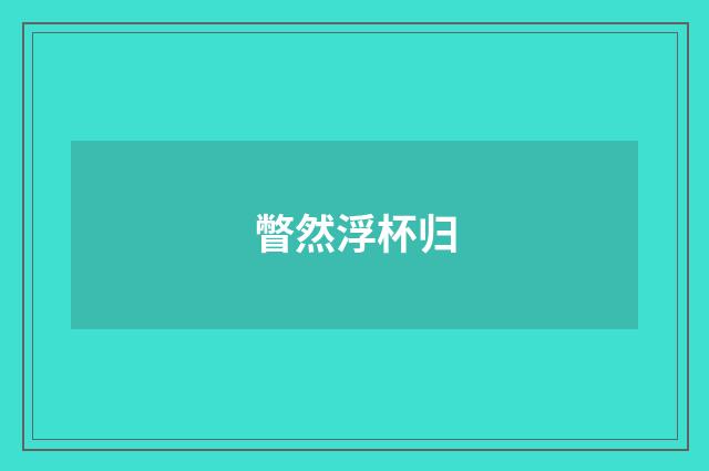 瞥然浮杯归