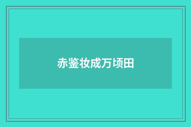 赤鉴妆成万顷田
