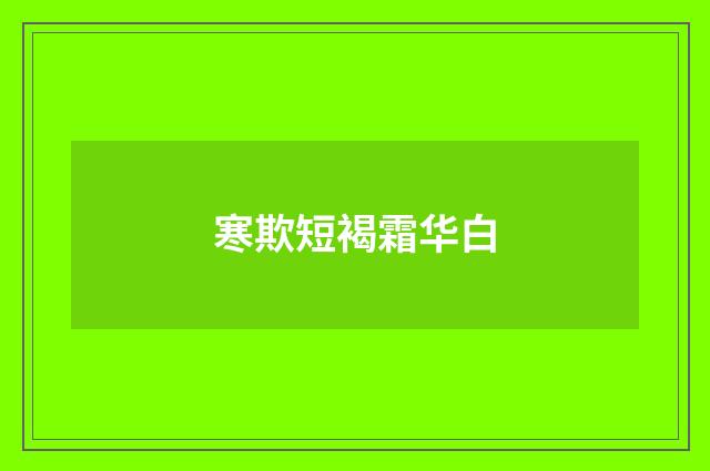 寒欺短褐霜华白