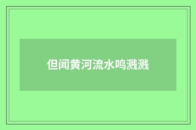 但闻黄河流水鸣溅溅