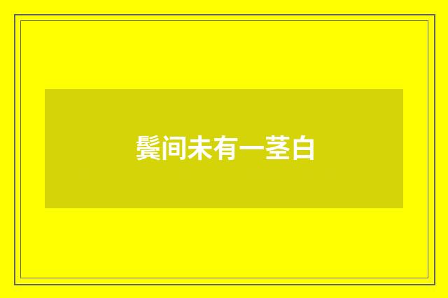 鬓间未有一茎白