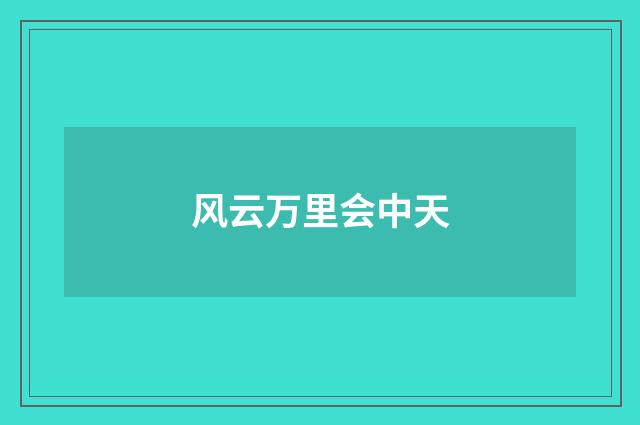 风云万里会中天