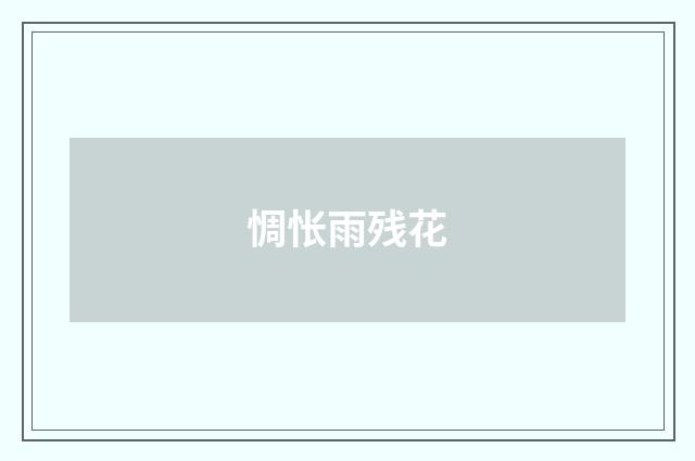 惆怅雨残花