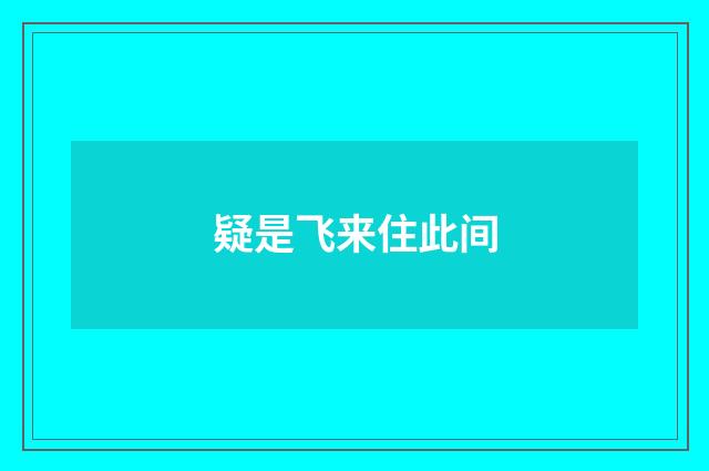 疑是飞来住此间