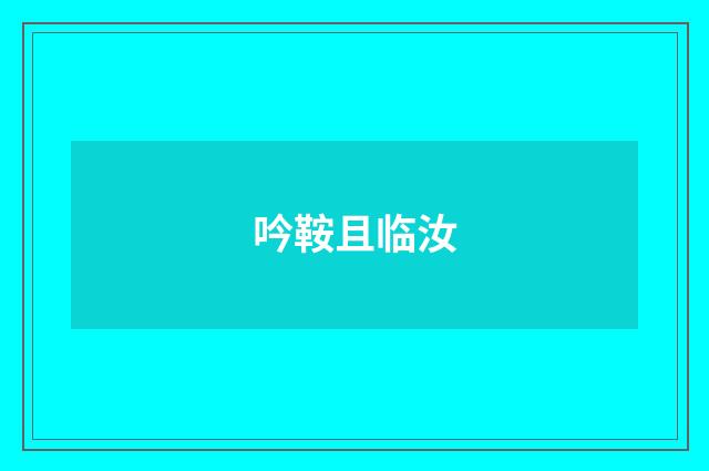 吟鞍且临汝