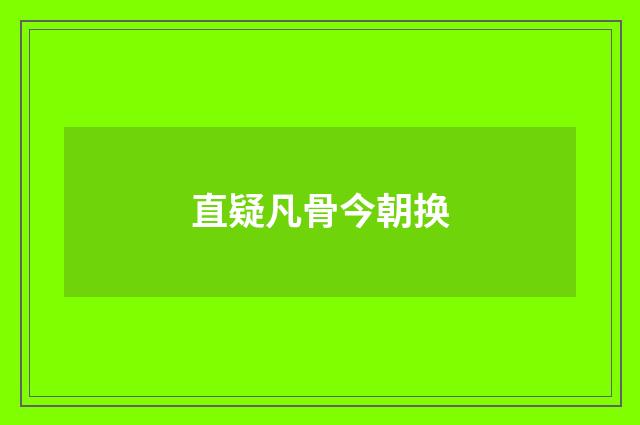 直疑凡骨今朝换