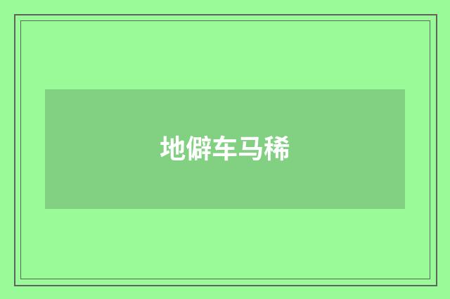 地僻车马稀
