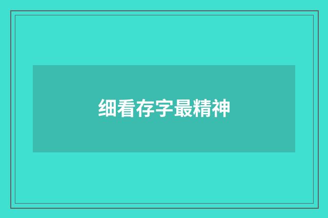 细看存字最精神