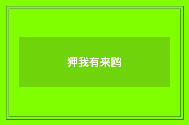 狎我有来鸥
