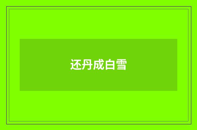 还丹成白雪