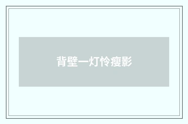 背壁一灯怜瘦影